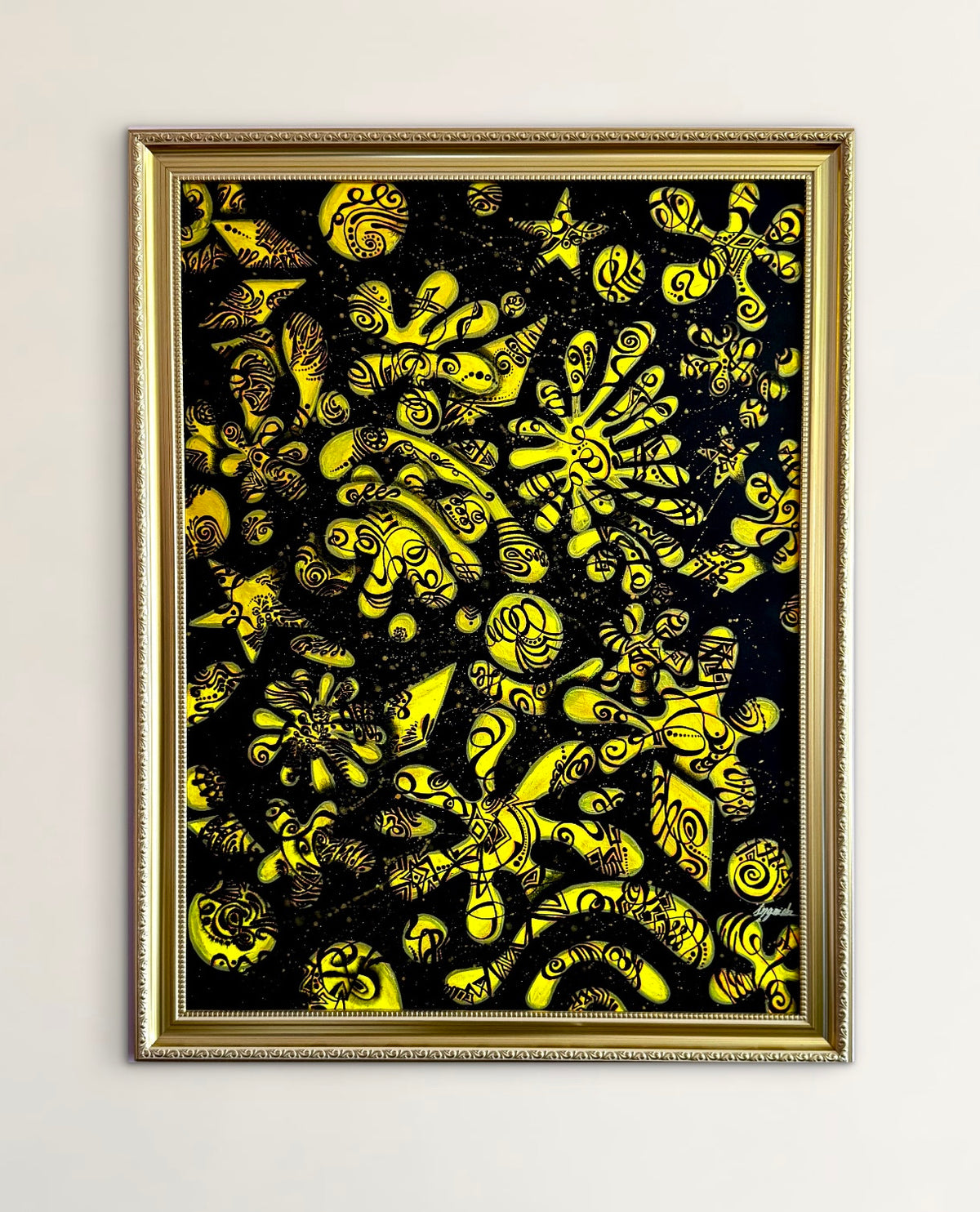 Original Acrylic Painting – Amoeba in Stars, Canvas 80x60