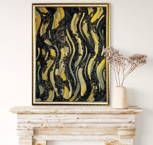Original Acrylic Painting – Radiant Waves, Canvas 80x60