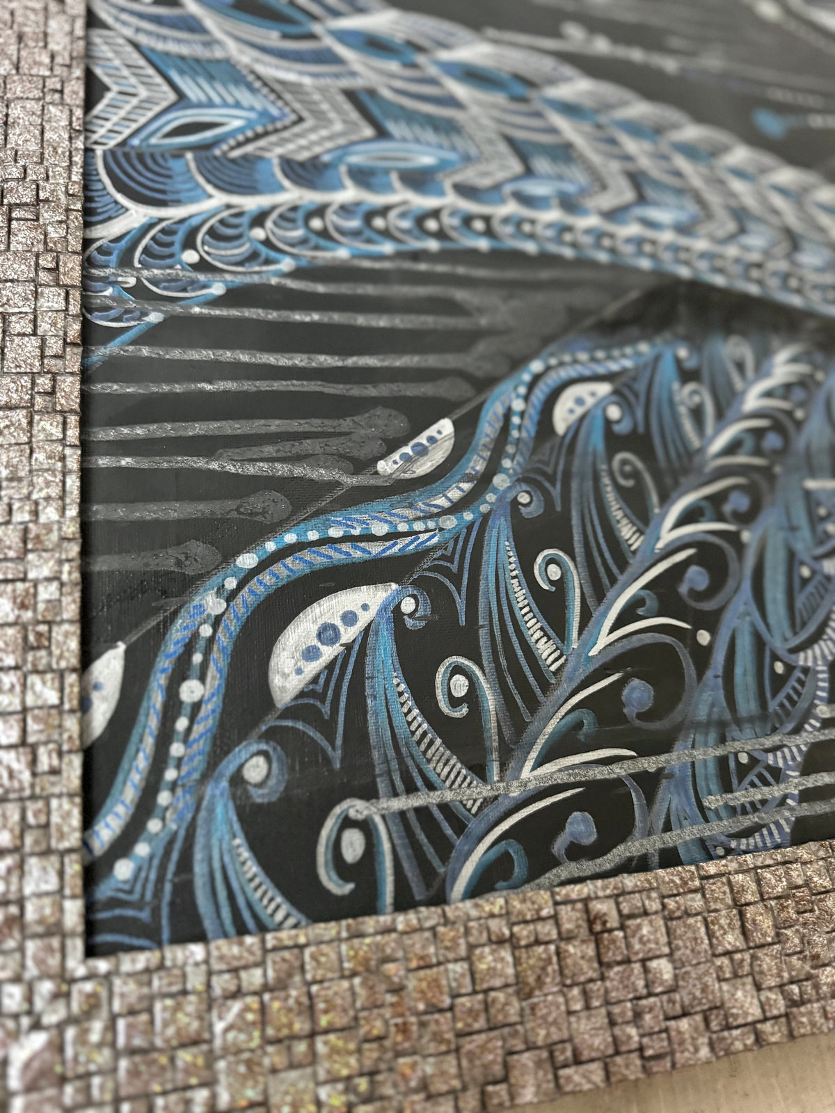 Original Acrylic Painting – Whispers of the Silver Sea, Canvas 80x60