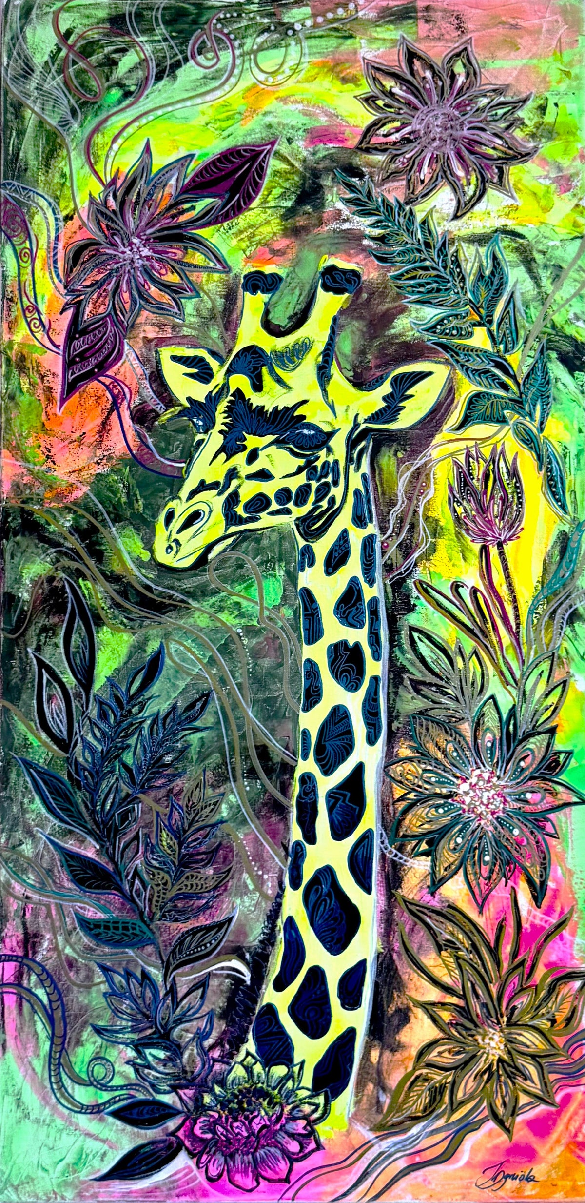Original Acrylic Painting – The Tall One, Canvas 100x50
