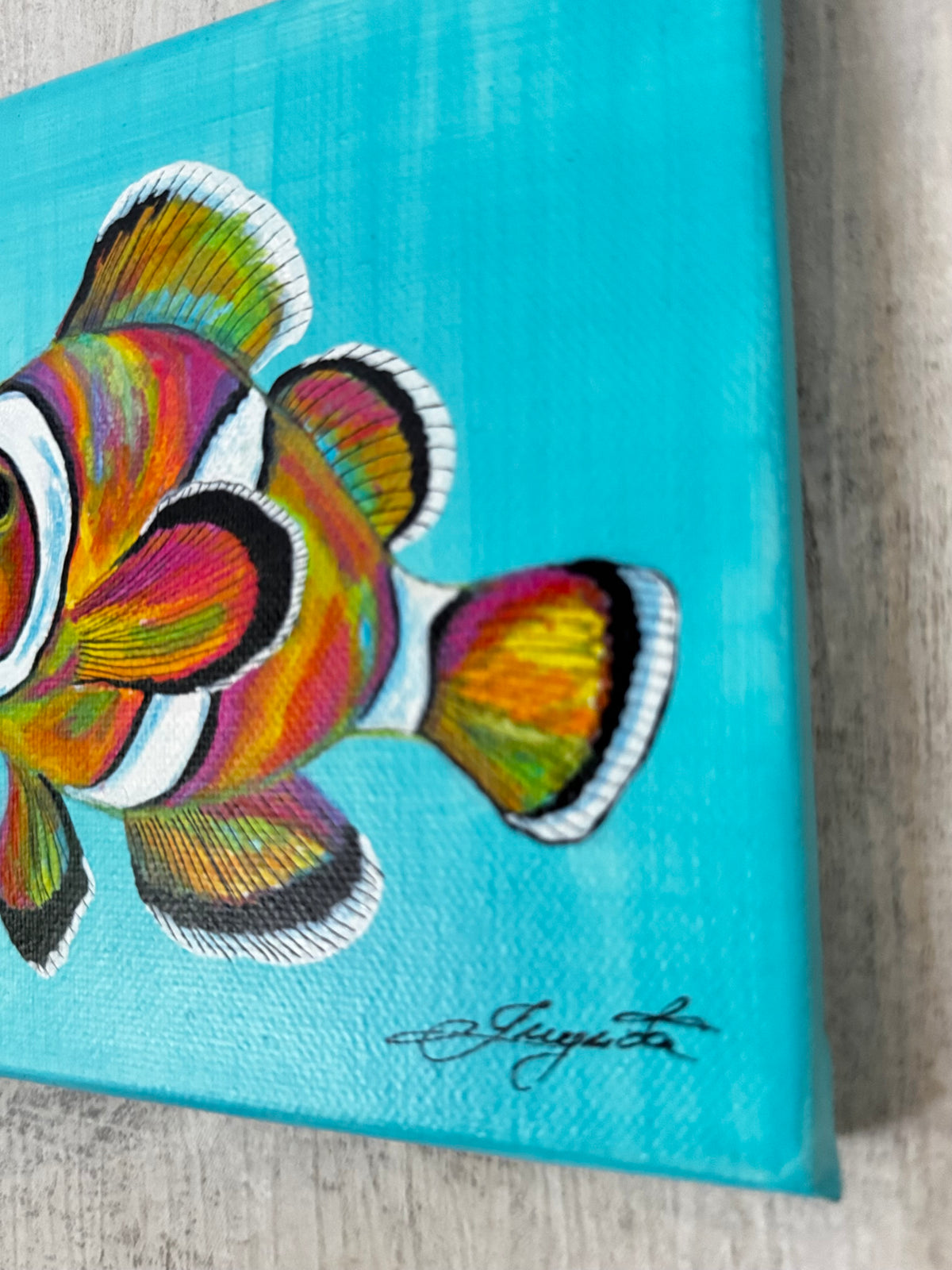 Original Acrylic Painting – Clownfish, Canvas, 15x15