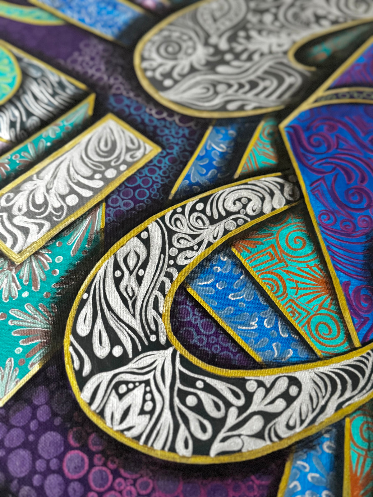 Original Acrylic Painting – Serpent's Maze, Canvas 100x50