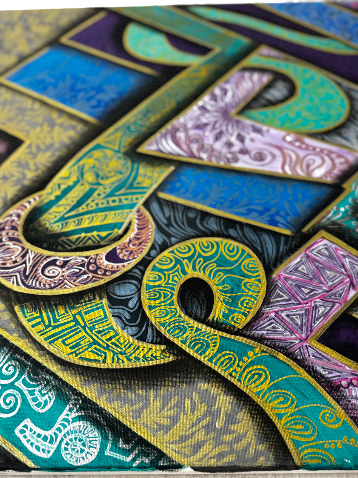 Original Acrylic Painting – Serpent's Maze, Canvas 100x50