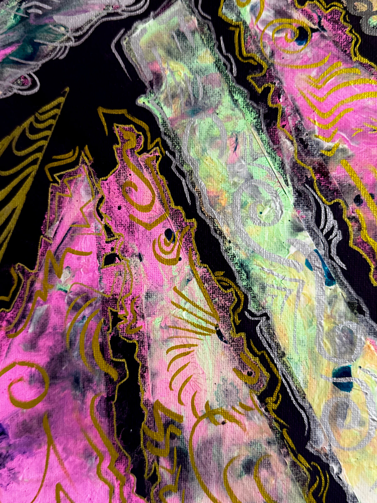 Original Acrylic Painting – Chaos and Harmony Neon Dreams, Canvas 80x60