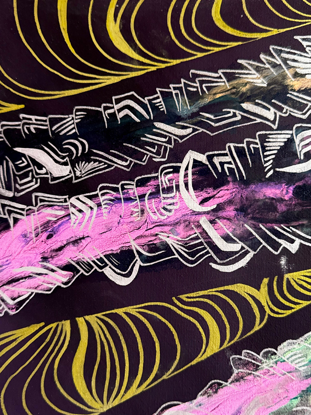 Original Acrylic Painting – Chaos and Harmony Neon Dreams, Canvas 80x60